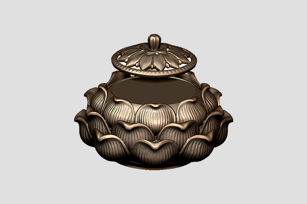 【蓮花香爐】工藝品五軸雕刻機精雕圖紙YD-CC10