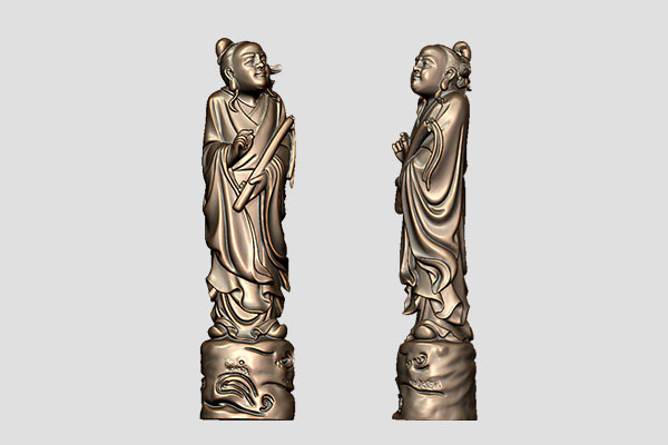 【八仙韓湘子】五軸雕刻機人物擺件精雕圖紙