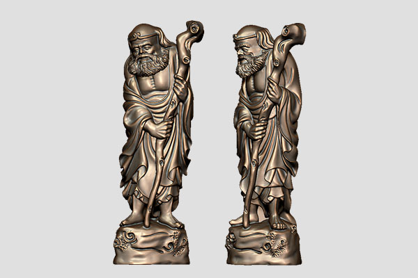 【八仙鐵拐李】3D立體雕刻機人物擺件精雕圖紙