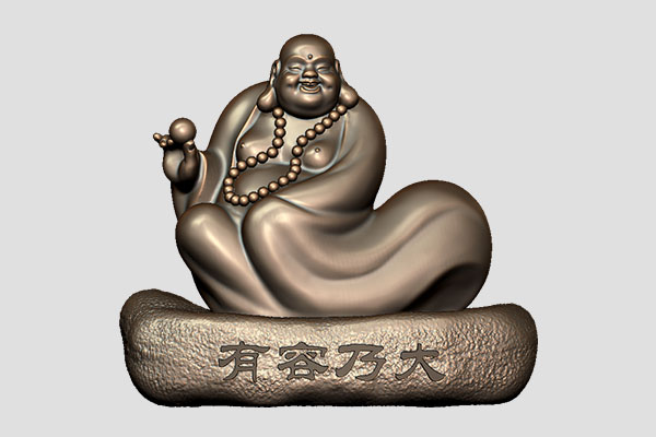 【有容乃大彌勒佛】玉石佛像雕刻機立體精雕圖