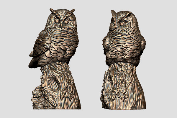 【貓頭鷹】五軸雕刻機立體精雕圖紙YD-CC10063