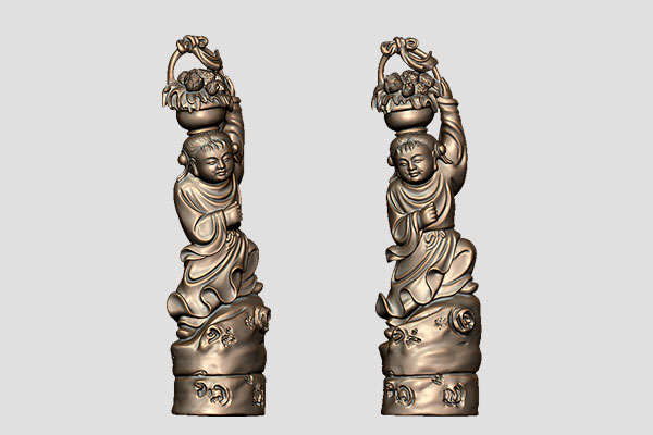 【八仙-藍采和】五軸石材雕刻機立體精雕圖紙