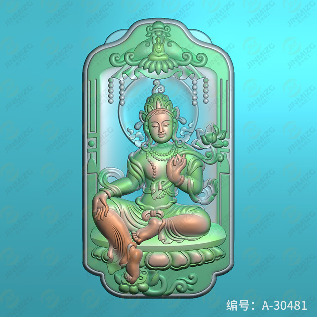 【觀音】玉雕機(jī)平面浮雕圖紙A-30481